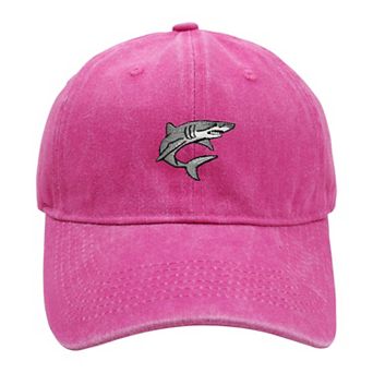 Women's Vintage Washed Baseball Cap with Shark Embroidery