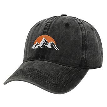 Women's Vintage Washed Mountain Sunset Embroidered Baseball Cap