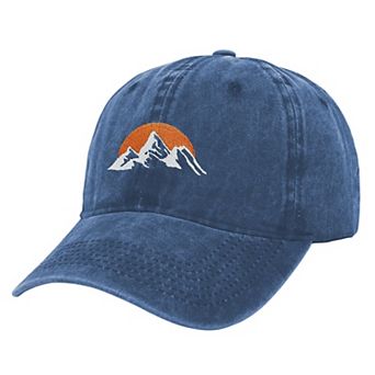 Women's Vintage Washed Mountain Sunset Embroidered Baseball Cap