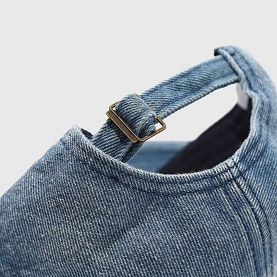 Women's Denim Baseball Cap with Cherry Embroidery