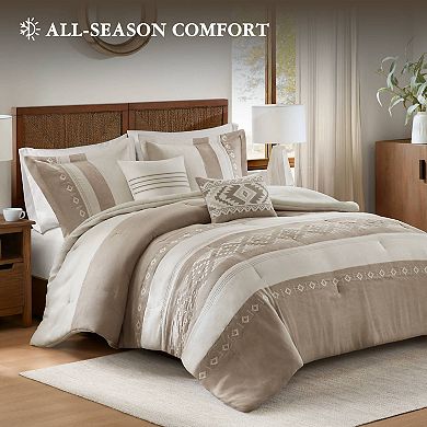 Woolrich Sutherland 5-pc. Microsuede Embroidery Comforter Set with Coordinating Throw Pillows