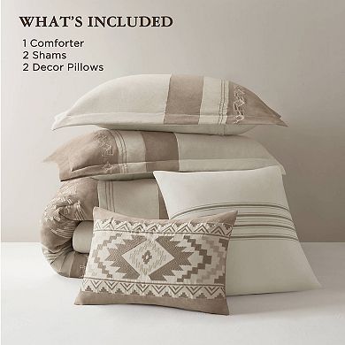 Woolrich Sutherland 5-pc. Microsuede Embroidery Comforter Set with Coordinating Throw Pillows