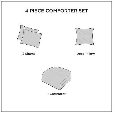 Woolrich Alton 4-pc. Plush & Sherpa Down Alternative Comforter Set with Coordinating Throw Pillow