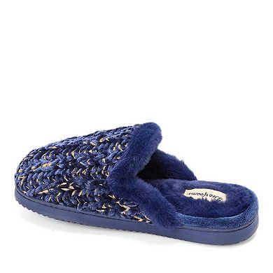 Dearfoams Paris Women's Chenille Shaped Tab Scuff Slippers