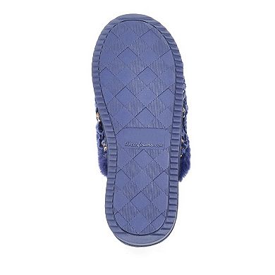 Dearfoams Paris Women's Chenille Shaped Tab Scuff Slippers