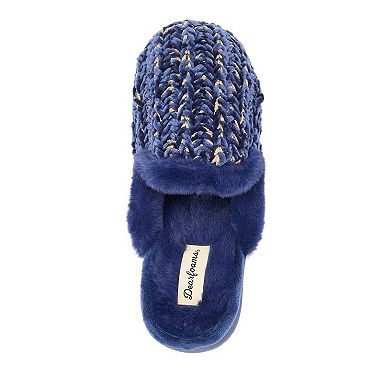 Dearfoams Paris Women's Chenille Shaped Tab Scuff Slippers
