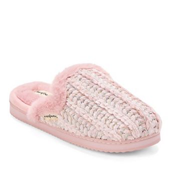 Dearfoams Paris Women's Chenille Shaped Tab Scuff Slippers