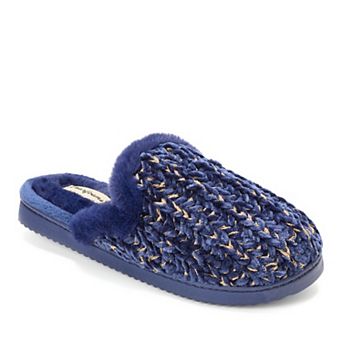 Dearfoams Paris Women's Chenille Shaped Tab Scuff Slippers