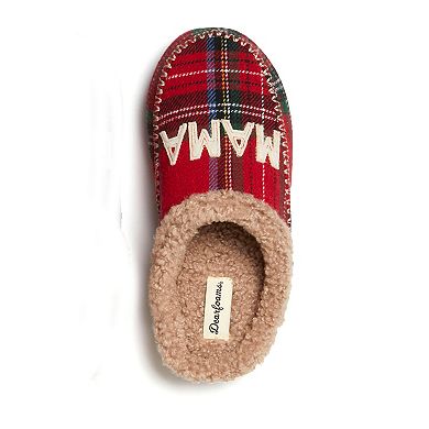Dearfoams Mama Bear Women's Slip-On Plaid Clog Slippers