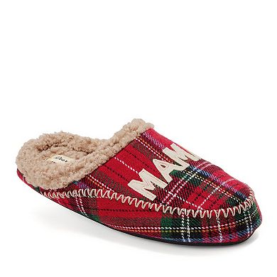 Dearfoams Mama Bear Women's Slip-On Plaid Clog Slippers
