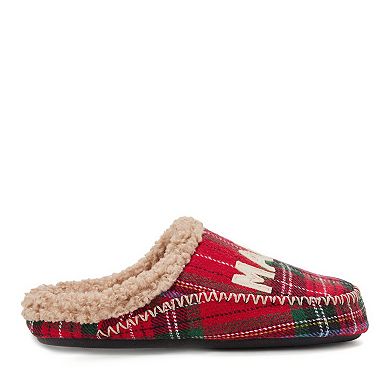 Dearfoams Mama Bear Women's Slip-On Plaid Clog Slippers