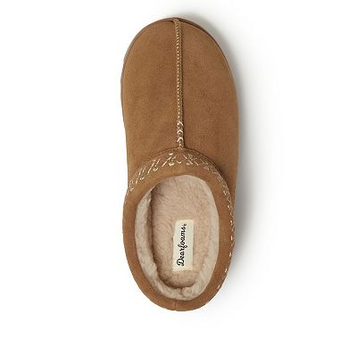 Dearfoams Doreen Women's Genuine Suede Clog With Embroidery