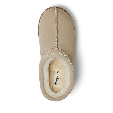 Dearfoams Doreen Women's Genuine Suede Clog With Embroidery
