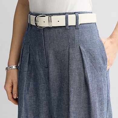 Petite Nine West Pleated Linen Blend Pants