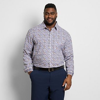 Big & Tall Van Heusen Long Sleeve Halogen Print Shirt
