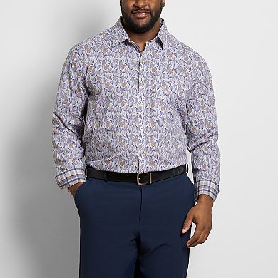 Big & Tall Van Heusen Long Sleeve Halogen Print Shirt