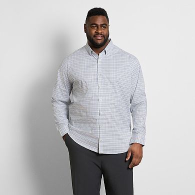 Big & Tall Van Heusen Cronbie Long Sleeve Stainshield Open Plaid Shirt