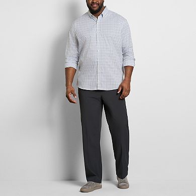 Big & Tall Van Heusen Cronbie Long Sleeve Stainshield Open Plaid Shirt