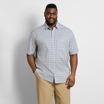 Big & Tall Van Heusen Short Sleeve Folsen StainShield Plaid Shirt
