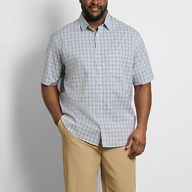 Big & Tall Van Heusen Short Sleeve Folsen StainShield Plaid Shirt