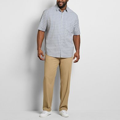 Big & Tall Van Heusen Short Sleeve Folsen StainShield Plaid Shirt