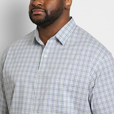 Big & Tall Van Heusen Short Sleeve Folsen StainShield Plaid Shirt