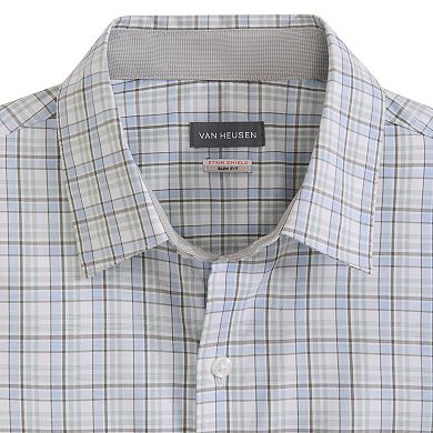 Big & Tall Van Heusen Short Sleeve Folsen StainShield Plaid Shirt