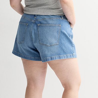Plus Size Sonoma Goods For Life® Mid Rise Tie Waist Shorts
