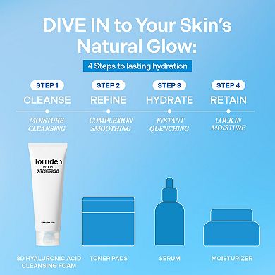 DIVE IN 8D Hyaluronic Acid Cleansing Foam for Gentle Daily Cleanse & Refreshing Glow