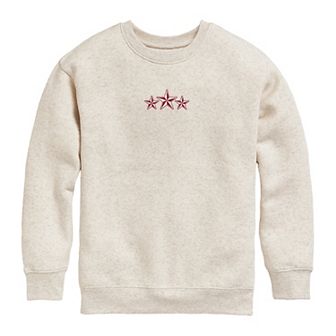 Girls Grunge Stars Crew Fleece Graphic Sweatshirt