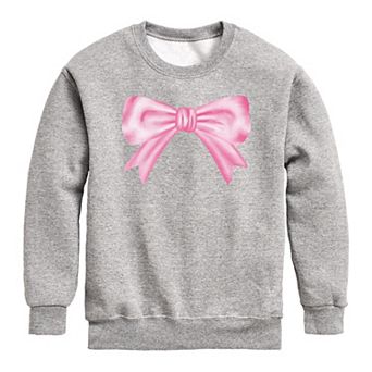Girls Painted Bow Crew Fleece Sweatshirt