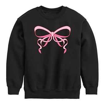 Girls Coquette Bow Crew Fleece Sweatshirt