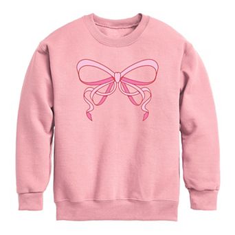 Girls Coquette Bow Crew Fleece Sweatshirt