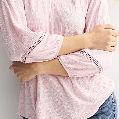 Women's Apt. 9® Elbow Sleeve Ric Rac Trim Top