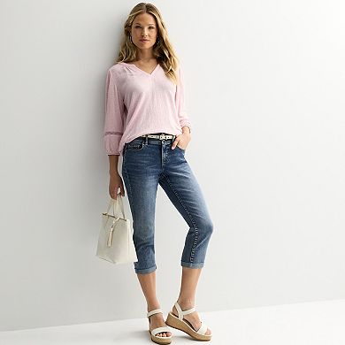 Women's Apt. 9® Elbow Sleeve Ric Rac Trim Top