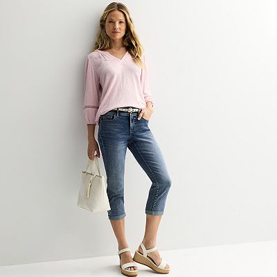 Women's Apt. 9® Elbow Sleeve Ric Rac Trim Top