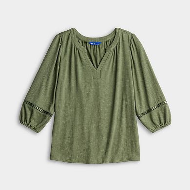 Women's Apt. 9® Elbow Sleeve Ric Rac Trim Top