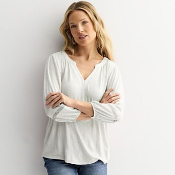 Women's Apt. 9® Elbow Sleeve Ric Rac Trim Top