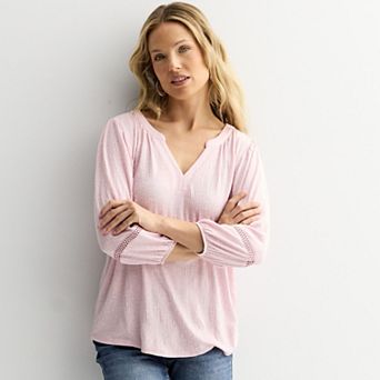 Women's Apt. 9® Elbow Sleeve Ric Rac Trim Top