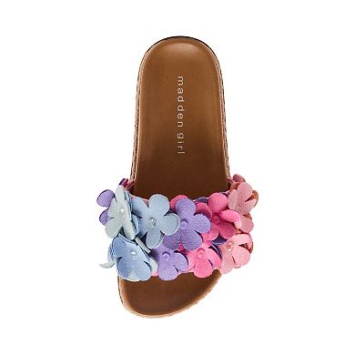 madden girl WILLOW Girls' Slip-On Floral Sandals