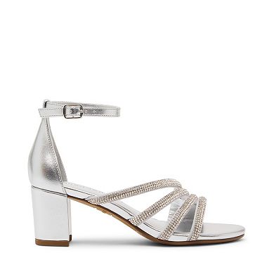 madden girl MSILKA' Girls Block Heel Ankle Strap Heels