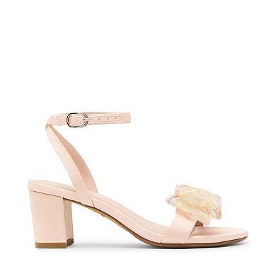 madden girl MALVENA Girls Block Heel Sandals With Bow Accent