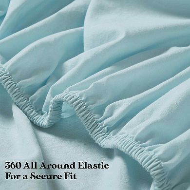 SUPERIOR Carmen Cotton Solid Deep Pocket Sheet Set & Pillowcases Set