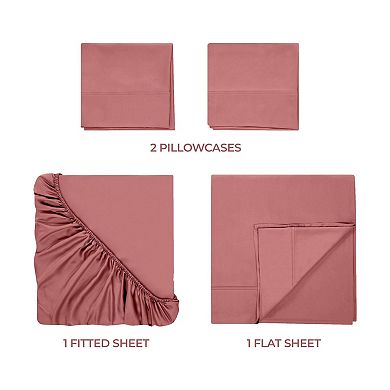 SUPERIOR Egyptian Cotton 400 Thread Count Solid Sheet Set & Pillowcases Set