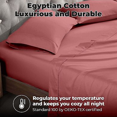 SUPERIOR Egyptian Cotton 400 Thread Count Solid Sheet Set & Pillowcases Set