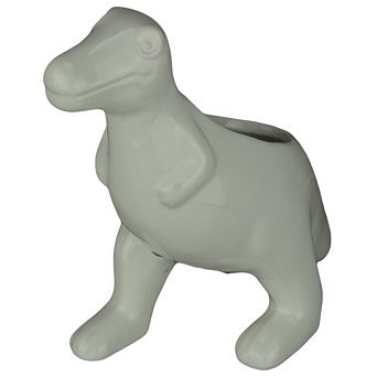 White Ceramic Tyrannosaurus Rex Dinosaur Jurassic Decor Planter