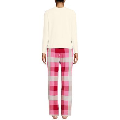 Petite Lands' End Knit Pajama Long Sleeve Top & Pajama Bottoms Set