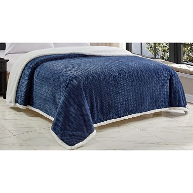 Reversible Sherpa 100% Polyester Waffle Blanket Soft All Seasons
