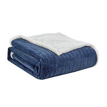 Reversible Sherpa 100% Polyester Waffle Blanket Soft All Seasons