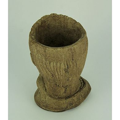 Designer Stone Driftwood Grey St. Francis Head Concrete Planter